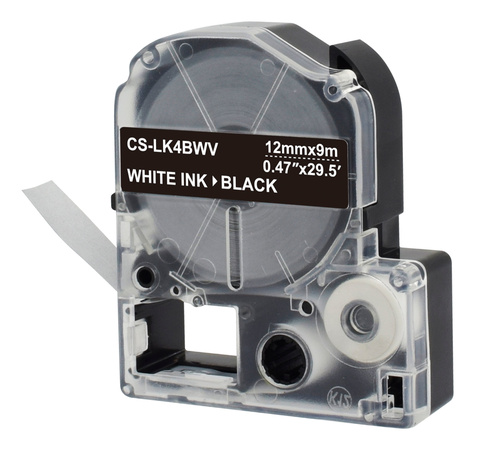 Картридж ленточный Cactus CS-LK4BWV черный для Epson LW300, LW400, LW700, LW600P, LW1000P, K400, Z700, Z900