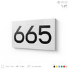 Номер на дверь 665, табличка на дверь для офиса, квартиры, кабинета, аудитории, склада, белая 120х70 мм, Айдентика Технолоджи