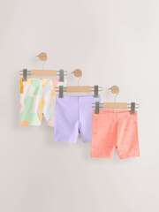 Шорты-велосипедки для девочки Next E65-377, 3 шт., Персиковый, Сиреневый
