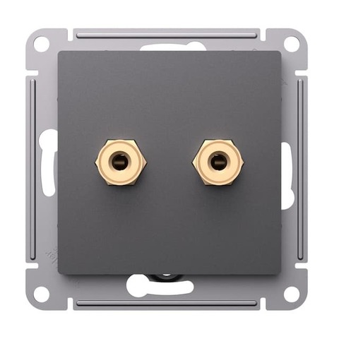 Розетка Аудио двухместная. Цвет Базальт. Schneider Electric AtlasDesign. ATN001487