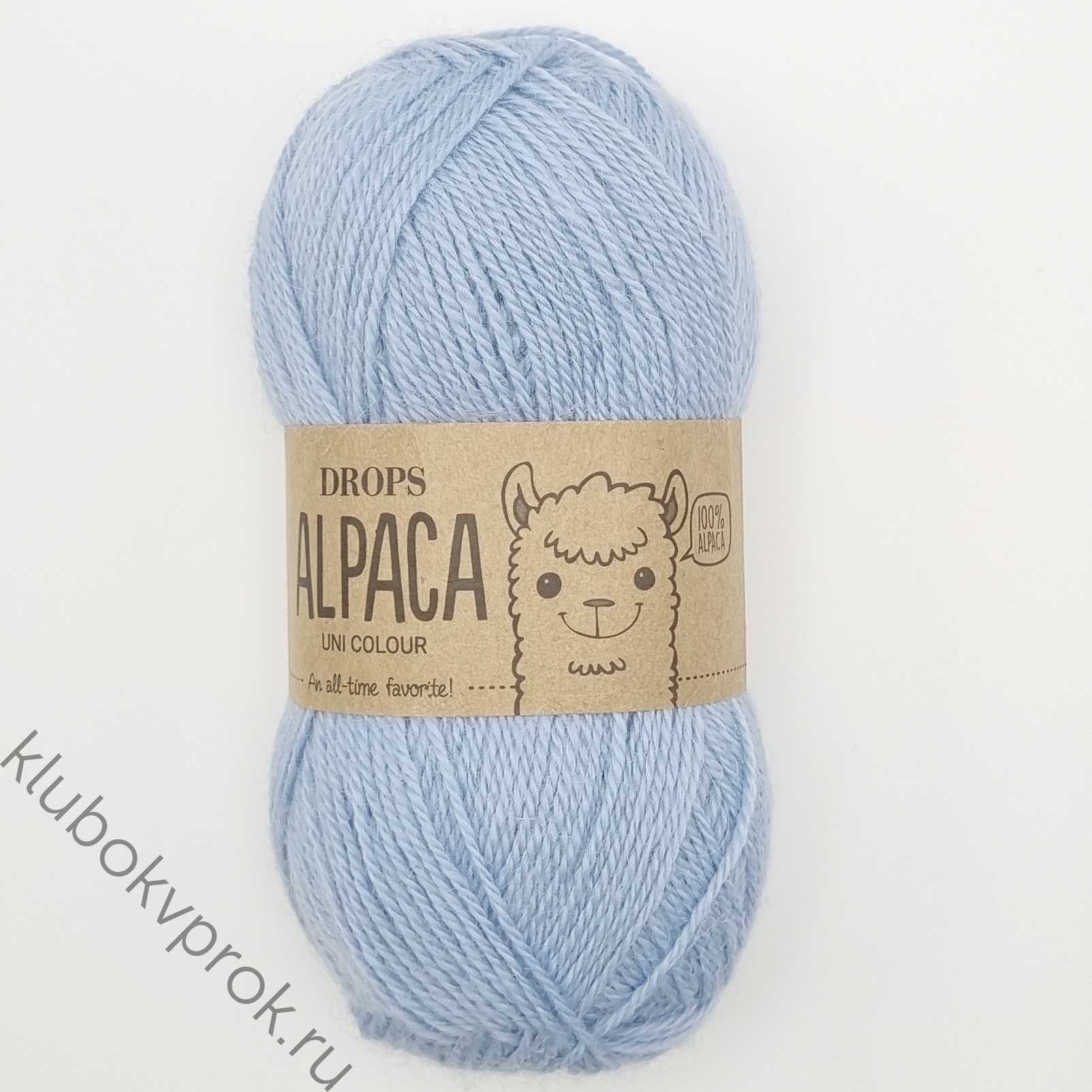 DROPS ALPACA UNI COLOUR 6205, Голубой - Купить.Пряжа в наличии.Быстрая  доставка. Магазин Клубок Впрок