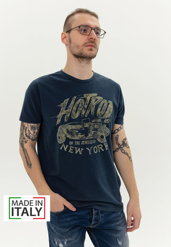 Футболка Bowery NYC "Hotrod" Vintage Navy