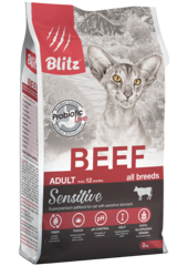 Blitz сухой корм для взрослых кошек (говядина) 2 кг