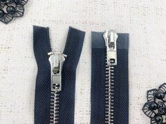 Молния металл Т8, L 85 см, 2 бегунка, чёрный/никель