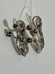 Сапфир М (серьги из серебра)