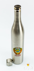 Фляга бутылка «СССР», в чёрном кожанном чехле, 800 мл, фото 3