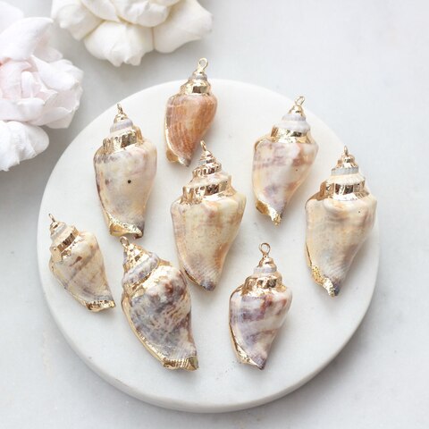 Подвеска Ракушка с позолотой 30-46 на 12-20 мм, РК037