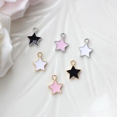 Подвеска Звезда с эмалью 12*10 мм, белая, позолота, П1051