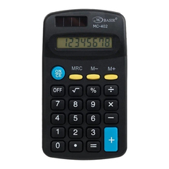 Калькулятор карманный Basir 8 Bit, двойное питание, LCD, 11*6.5*2 см, чёрный