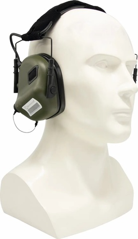 Тактические наушники EARMOR M31N MARK3-FG (FOLLIAGE GREEN) (нейлоновое оголовье под шлем, шумодавление активный - 84ДБ/пассивный - 22ДБ)