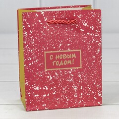 
          Пакет подарочный 12 х 15 х 6.7 см "Новый год" (Красный)