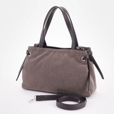 Сумка Саломея 505 эко-замша серый шоколад