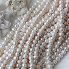 Жемчуг натуральный речной, круглый, 7-9 мм, 1 нить, Ж013