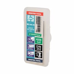 Метчик М 2,5х0,45 (Комплект 3шт) DIN352 HSSE 6h 40мм a=2,1 H-Tools 230025EHT