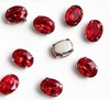 Стразы пришивные стекло в оправе, р. 8х6 мм, бордовый