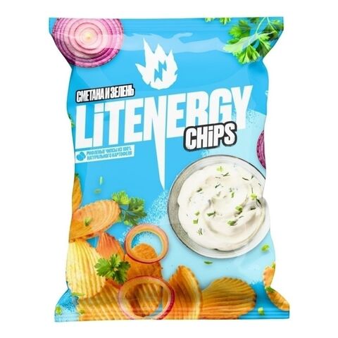 Чипсы LIT ENERGY сметаны и зелени 120г
