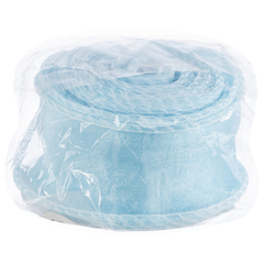 Лента органза с волнистым краем (4см*9,14м), Голубой, 1 шт.