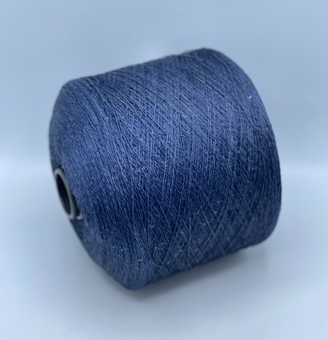Бобинная пряжа, Linette Pailletes, 450м, 80% Лен, 20% Полиэстер(пайетка), Синие чернила+пайетка(в тон).37711