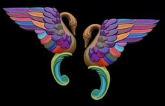 Силиконовые молды № 2347 Накладка Лебедь правый и левый. Набор 2 шт