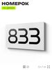 Номер на дверь 833, табличка на дверь для офиса, квартиры, кабинета, аудитории, склада, белая 120х70 мм, Айдентика Технолоджи