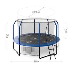 Батут UNIX Line Supreme Game 12 ft (366 см) синий
