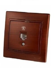 MIRA 701 0505 137 Розетка телеф.евро. махагон