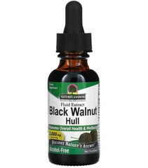 Black walnut скорлупа черного ореха, жидкий экстракт, без спирта, 2000 мг, 30 мл (1 жидк. унция)