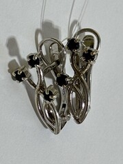 Сапфир М (серьги из серебра)