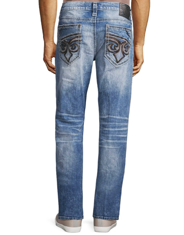 Affliction | Джинсы мужские BLAKE FLEUR BRIDGEPORT 110RS296 сзади