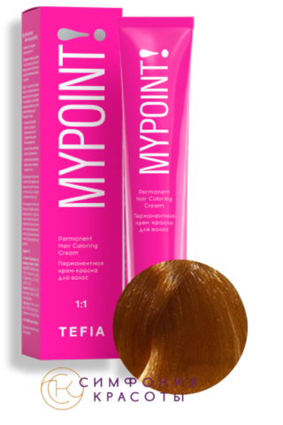 Перманентная крем-краска для волос Mypoint 8.4 Светлый блондин медный Tefia, 60 мл