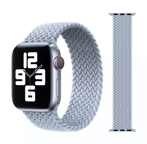 Монобраслет силиконовый плетенный ремешок 42 мм / 44 мм / 45 мм / 49 мм (размер 5 – 150 мм) для Apple Watch (Серый)