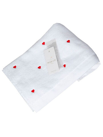 Махровое полотенце MICRO COTTON - МИКРО КОТТОН бело/красный Maison Dor (Турция)