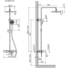Sancos SC3001CH Душевая стойка Game для душа/ванны с термостатическим смесителем, изливом, верхним, ручным душем и шлангом в комплекте цвет хром