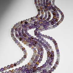 Ауралит натуральный (кварц с включениями), бусины в форме шара, 6,3мм