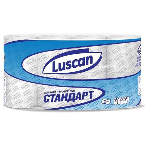 Бумага туалетная Luscan Standart 2-слойная белая (8 рулонов в упаковке)