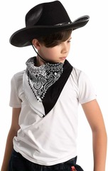 Бандана черно-белая пейсли огурцы