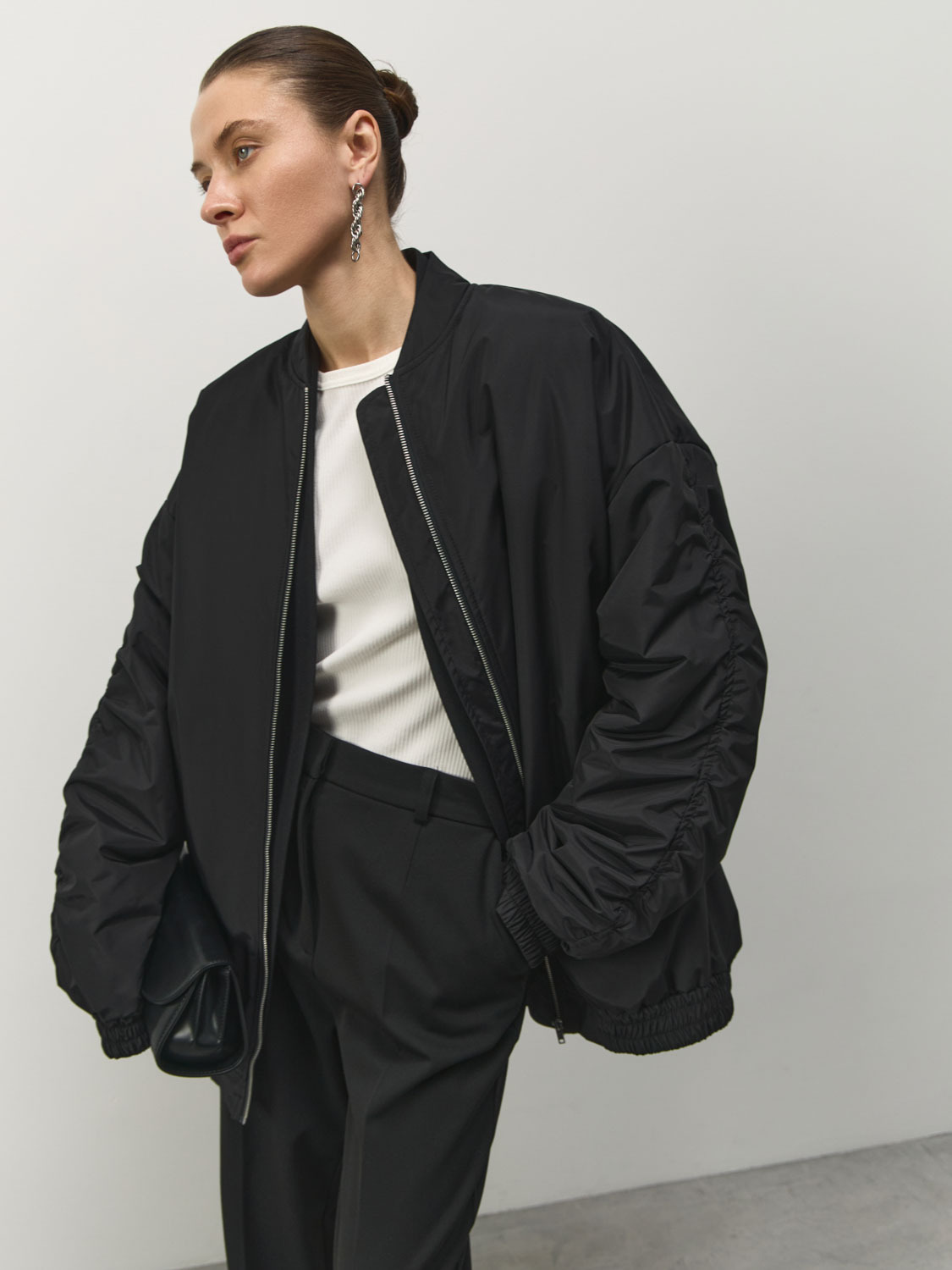 Quilted buttoned jacket Luga with a hood