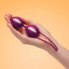 Вагинальные шарики Fun factory SMARTBALLS DUO, пурпурно-белые