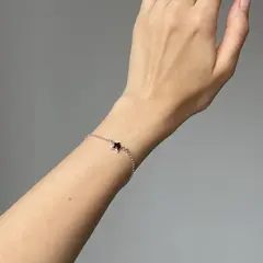 Браслет Звезда с вишневым янтарем