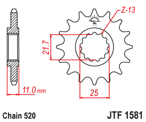 Звезда ведущая JTF1581-15