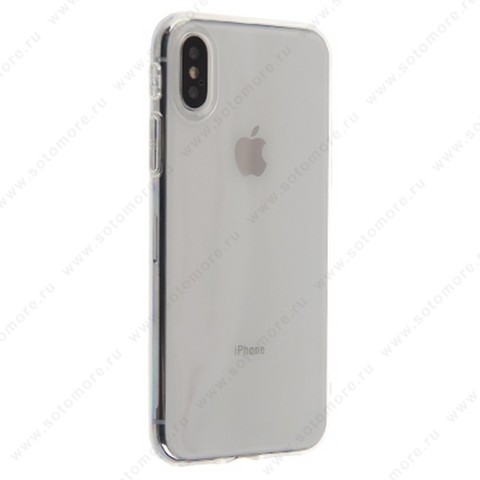 Накладка силиконовая для Apple iPhone X жесткий прозрачная