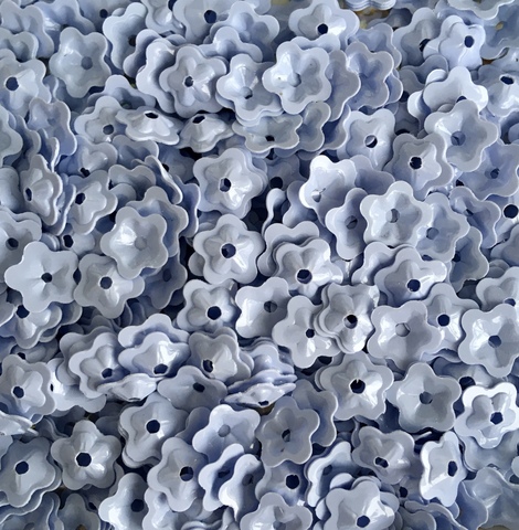 Пайетки цветы, цвет голубой, 6 мм, Индия