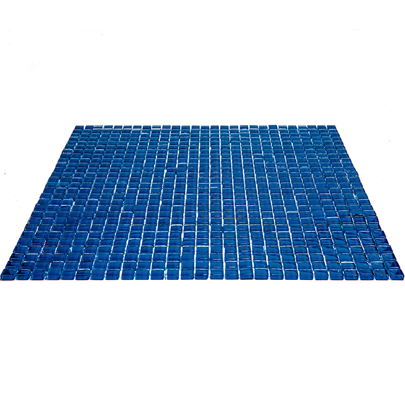 VPC-011 Deep Blue Мозаичная плитка из стекла чип 10 мм Vidromar Pure color синий темный квадрат глянцевый