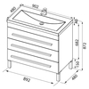 Aquanet 212872 Тумба с раковиной Aquanet Верона 90 белый (напольная 3 ящика) (212872)