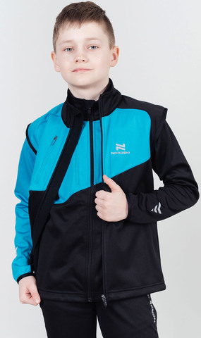 Детский лыжный разминочный жилет Nordski Jr. Premium Blue/Black