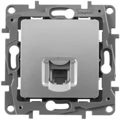 Etika Розетка телеф. алюминий. RJ11 672440