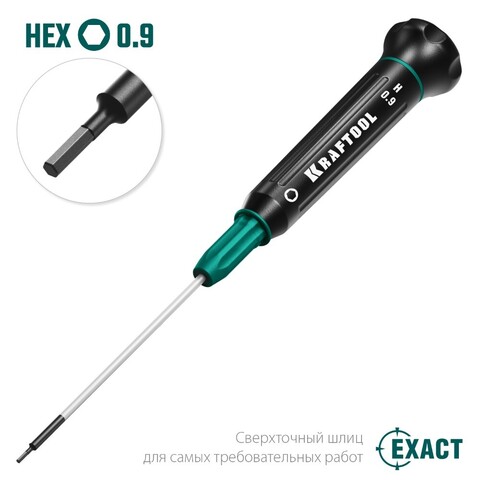 KRAFTOOL Precision HEX0.9, Отвертка для точных работ (25685-0.9)