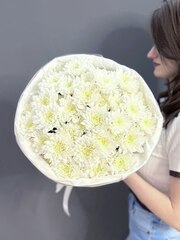 Монобукет с 7 белыми кустовыми хризантемами