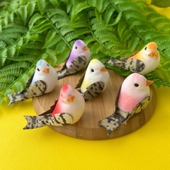 Птички декоративные, искусственные, цвет микс, 5 см, набор 6 шт.