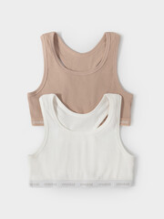 набор майка-топ  для девочки  К 1196-2уп/нюдовый беж,сахар
